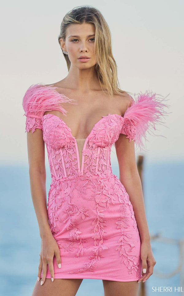 Sherri Hill 55778 Dress Bright-Pink
