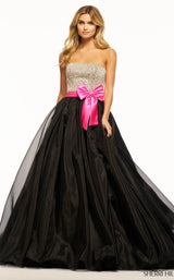 Sherri Hill 55956 Black-Ivory-Fuchsia