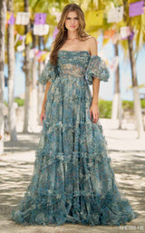 Sherri Hill 56008 Green Print