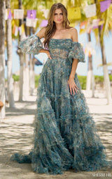 Sherri Hill 56008 Green Print