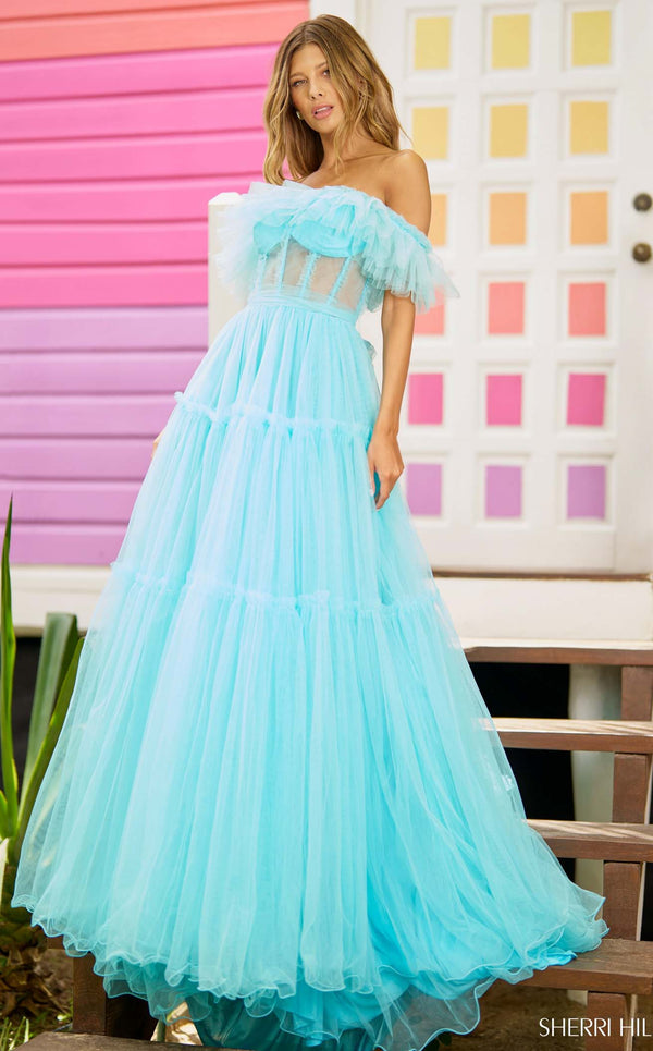 Sherri Hill 56068 Aqua
