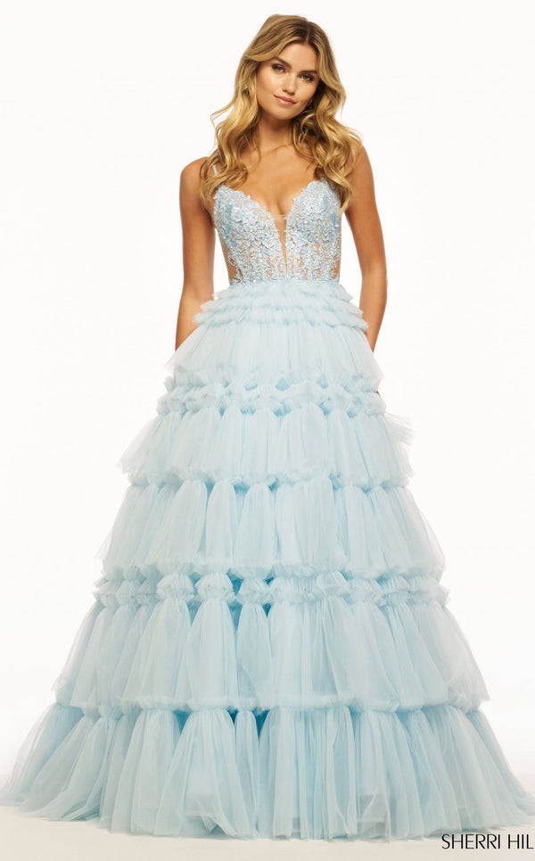 Sherri Hill 56102 Light Blue