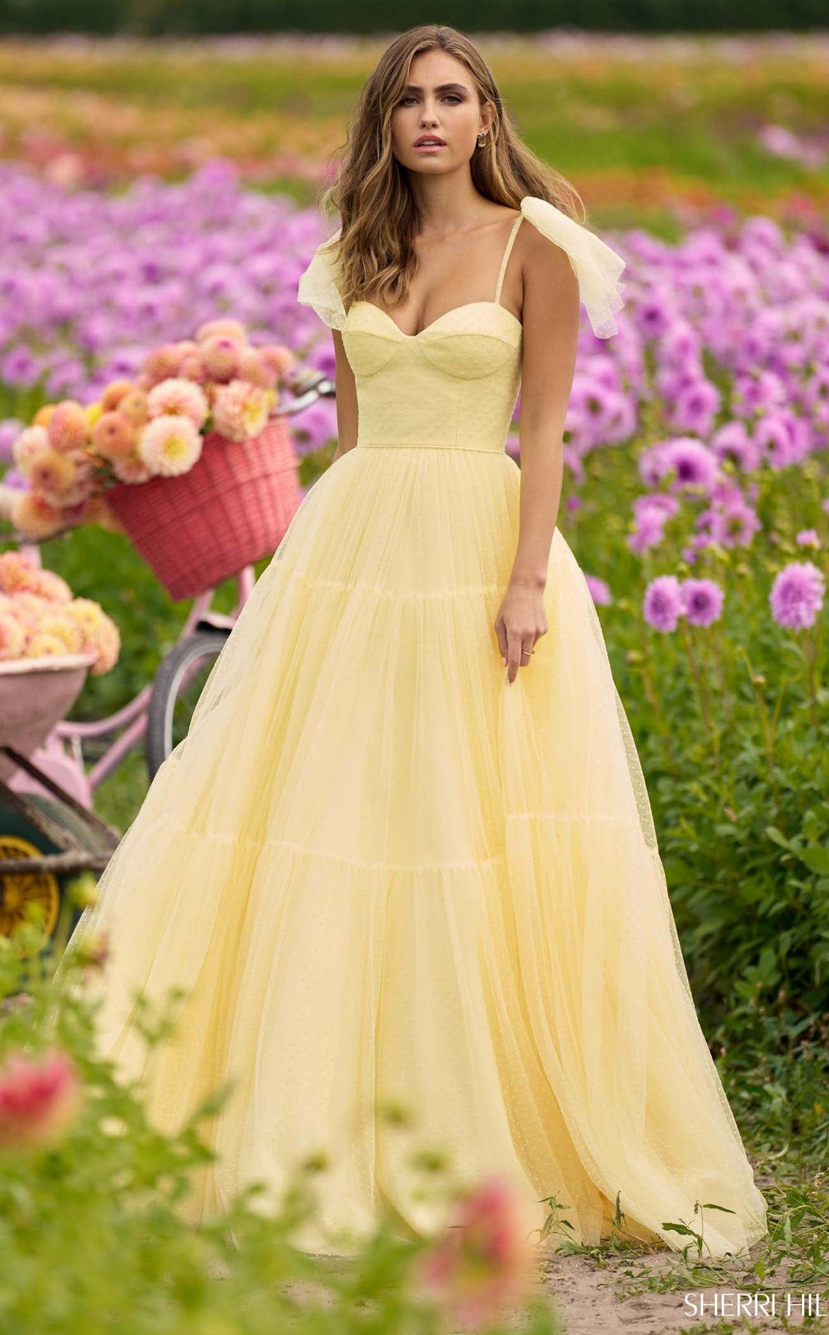 sherri hill yellow prom dress Sherri Hill 56126 Women's Formal Evening & Wedding Guest Dress - Nude-Black