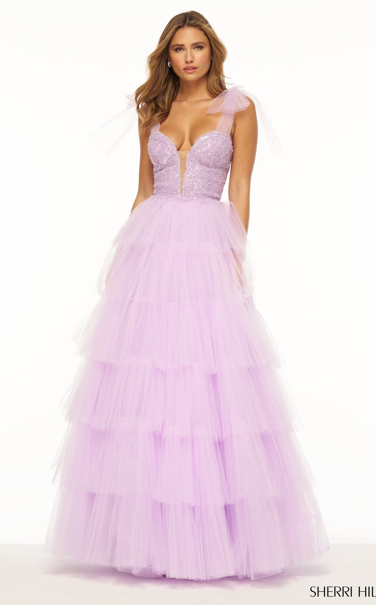 sherri hill layered tulle dress Sherri Hill 56138 Dress