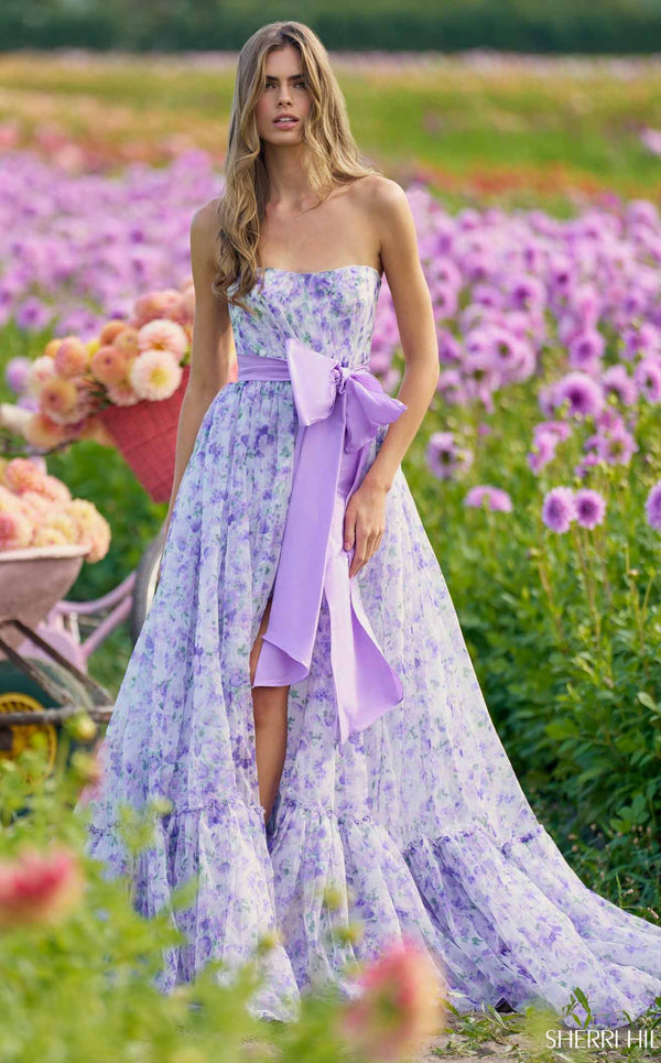 Sherri Hill 56243 Lilac Print