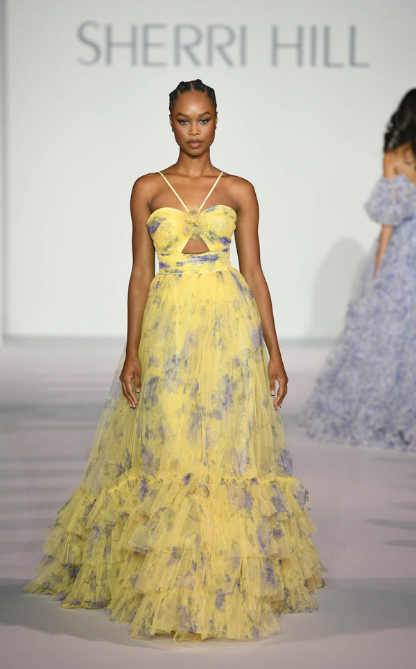 Sherri Hill 56279 Yellow Print