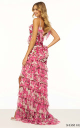 Sherri Hill 56307 Ivory-Fuchsia-Print