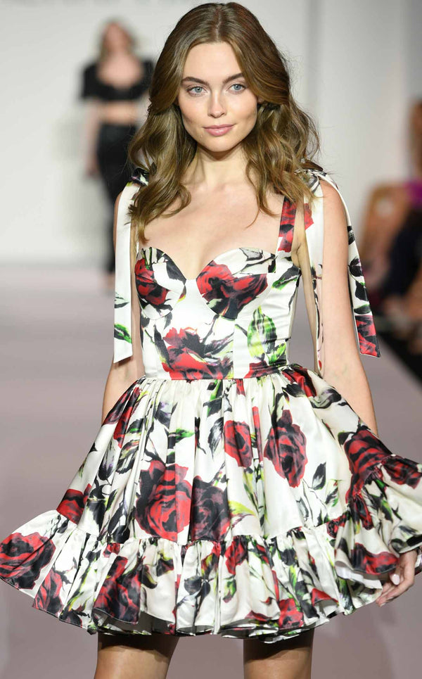 Sherri Hill 56344 Ivory Red Print