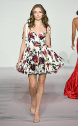 Sherri Hill 56344 Ivory Red Print