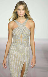 Sherri Hill 56386 Nude/Silver