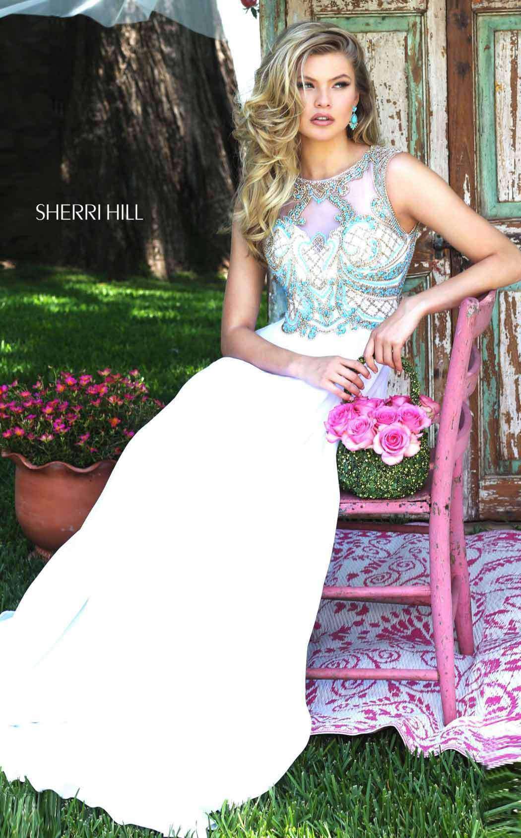 Sherri Hill 50160 Ivory/Turquoise