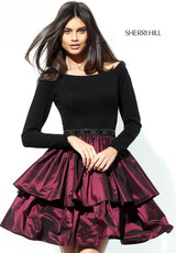 Sherri Hill 50641 Black/Wine
