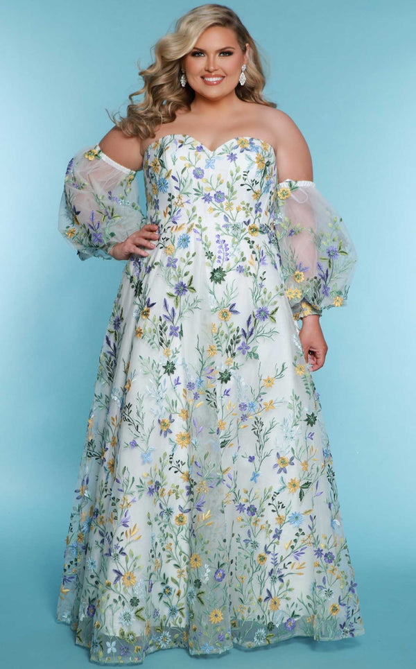 Sydneys Closet SC5326 Ivory Floral