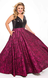 Sydneys Closet TE2041 Black/Magenta