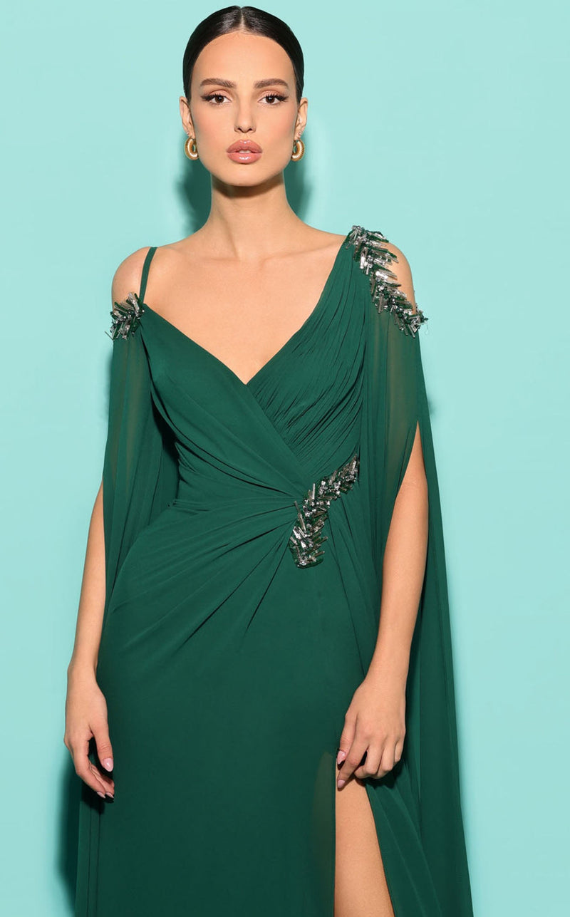 tarik ediz emerald green dress Tarik Ediz 98406 Dress