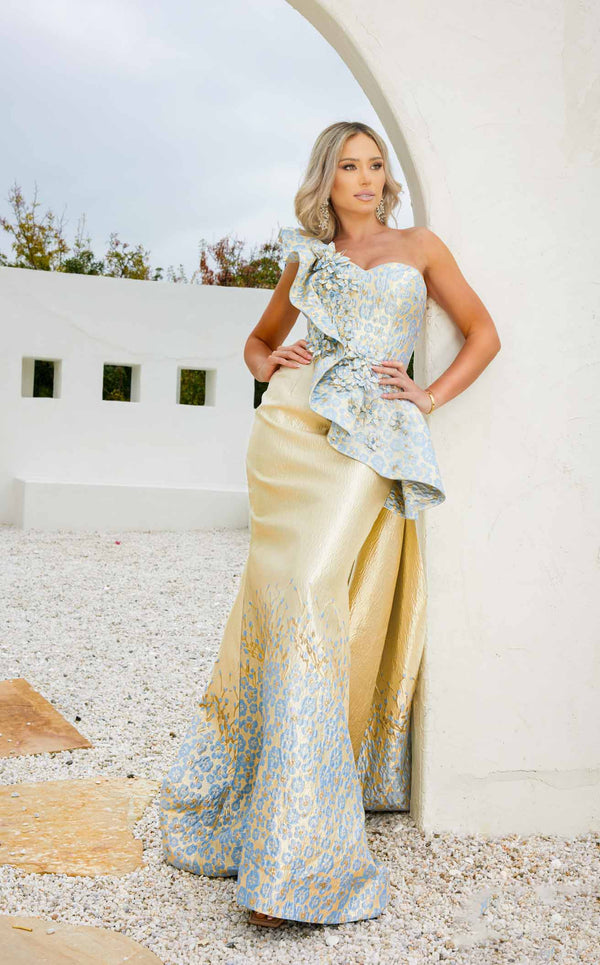 Gray and shop gold dress