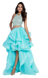 Terani 1811P5703 Aqua/Nude