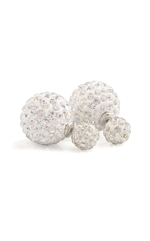 Christie Lauren Double Crystal Stud Silver