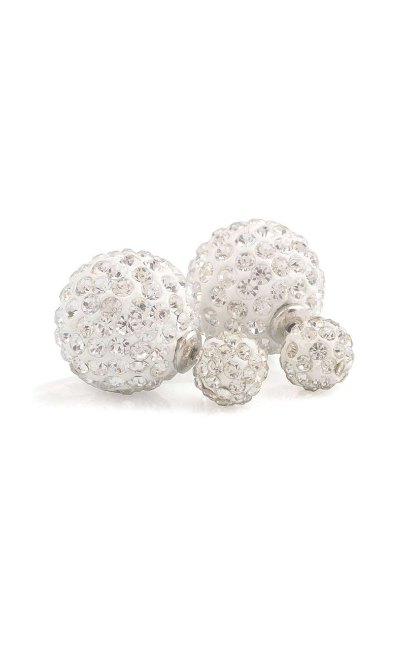 Christie Lauren Double Crystal Stud Silver