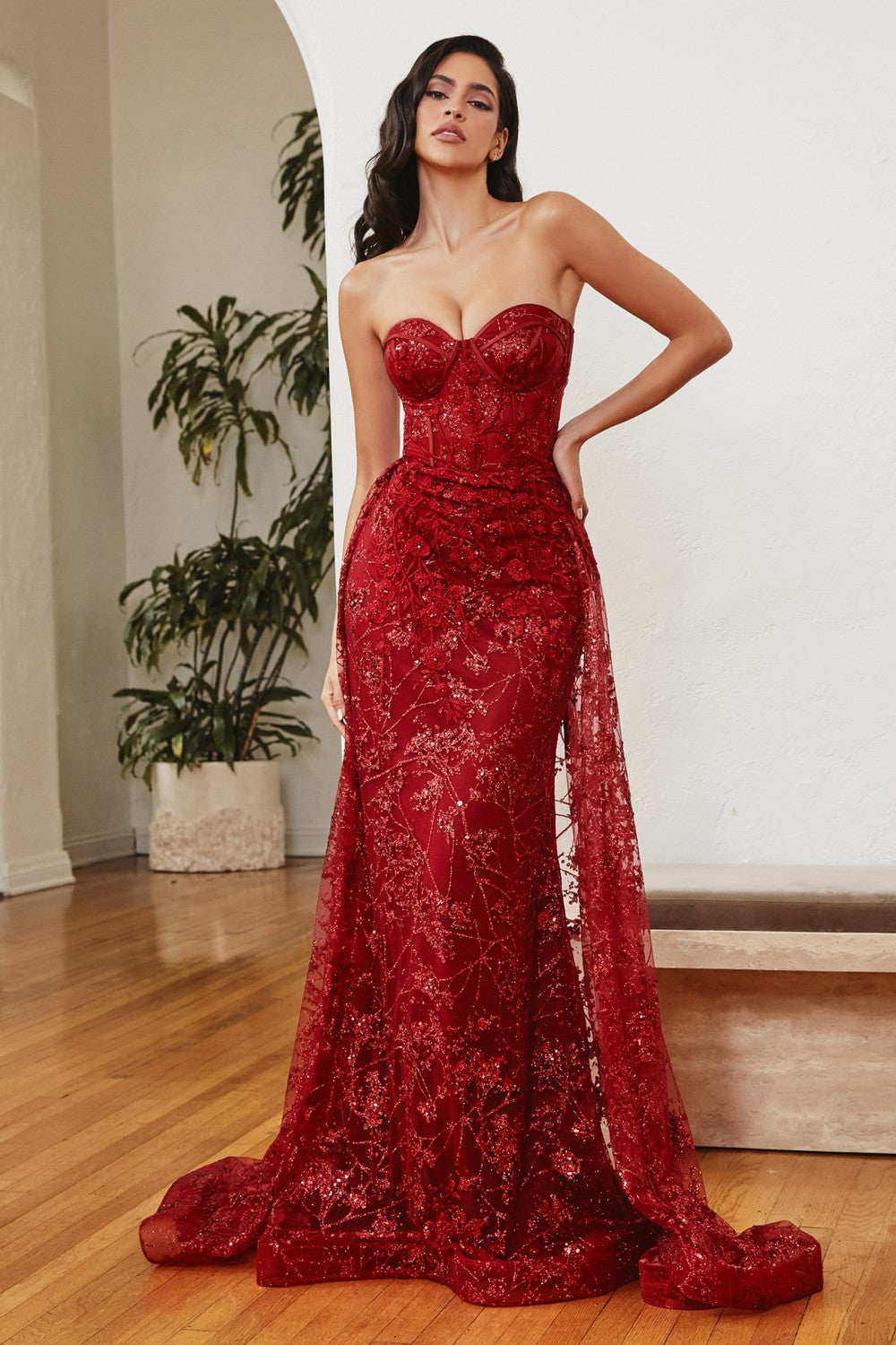strapless open back dress Cinderella Divine CB046 Dress