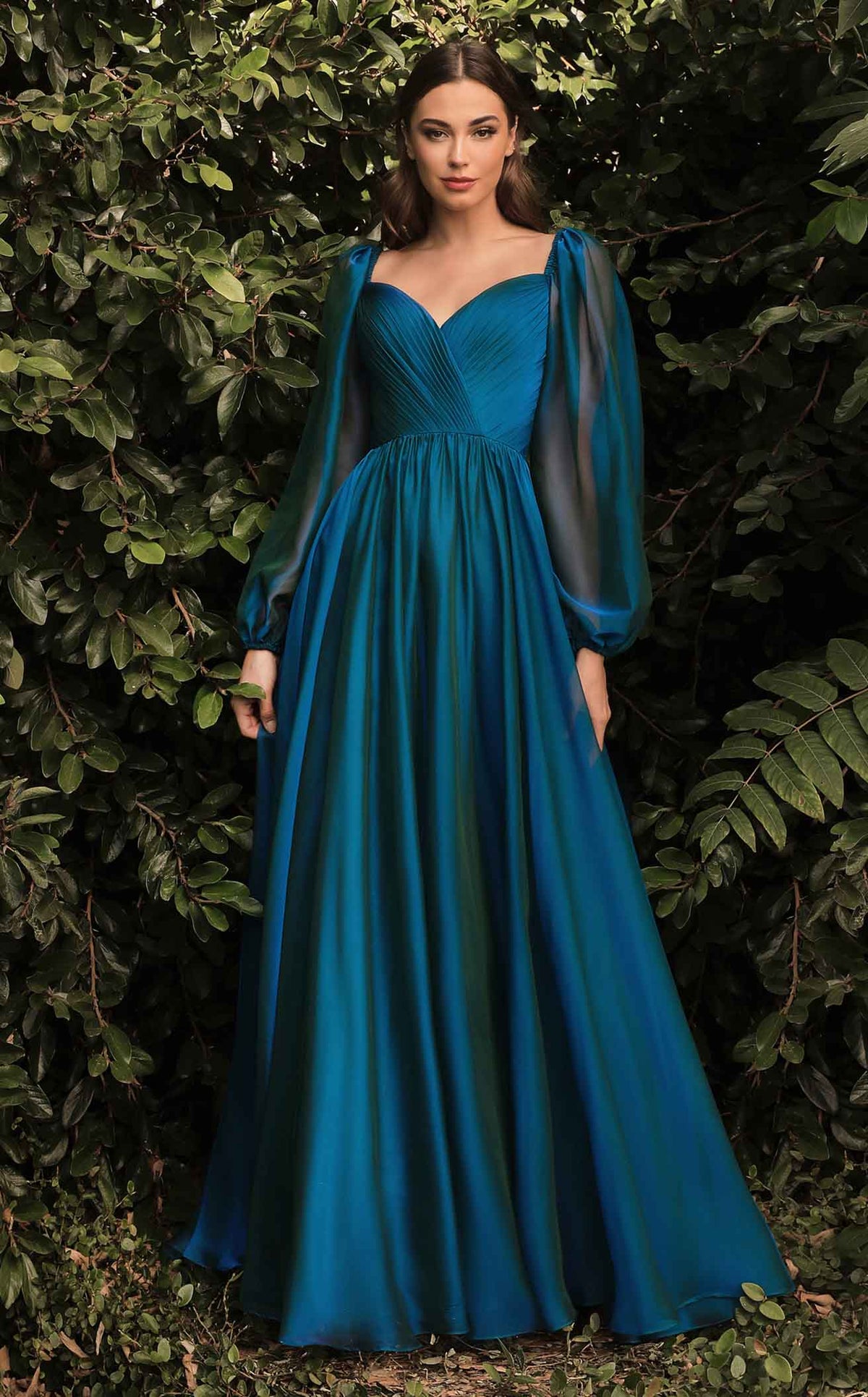 cinderella divine cd243 off shoulder long sleeve formal prom dress Ladivine CD243