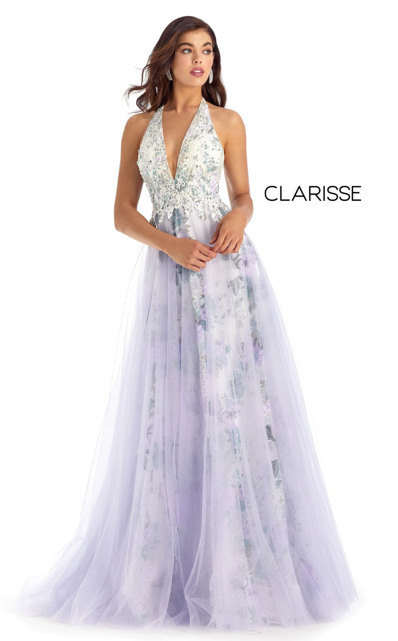 Clarisse 8205 Ivory-Lilac-Print