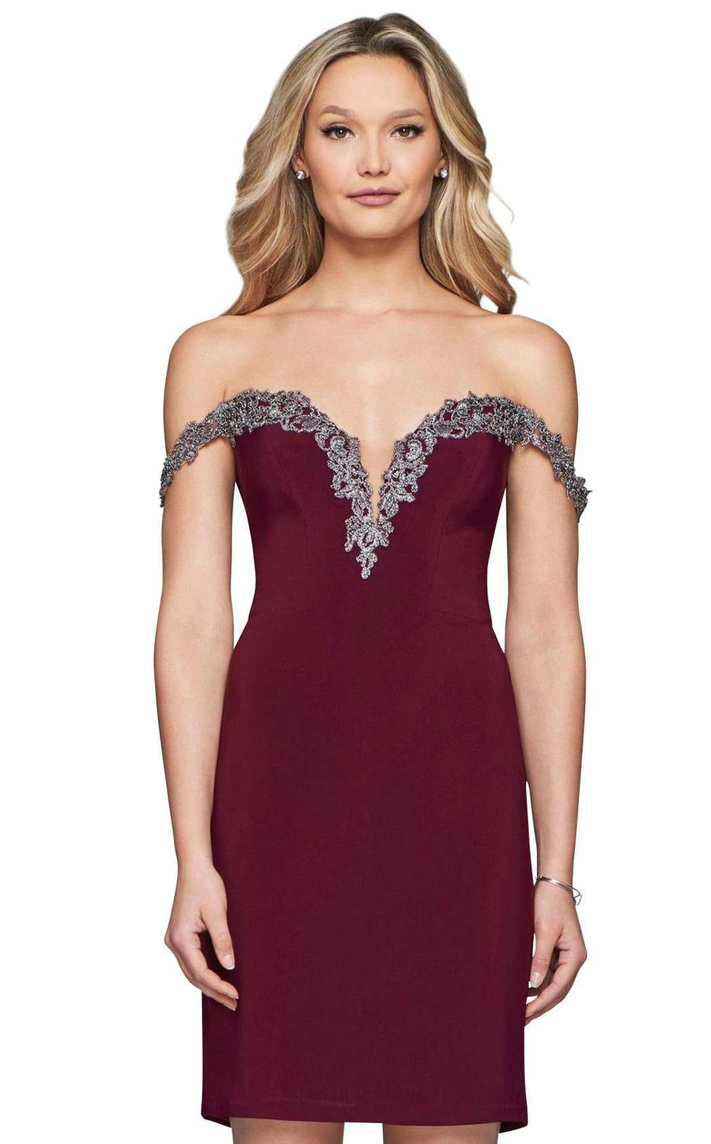 faviana burgundy dress Faviana Formal Prom Dress - Model 7750 in Bordeaux - Size 2