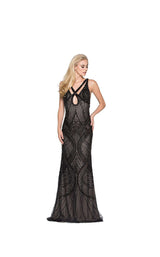 Colors Dress J062 Black-Nude