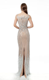 Jovani 66234 Light Blue/Nude