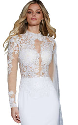 Jovani 57796 Off White/Nude