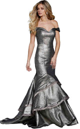 Jovani 59100 Taupe/Black