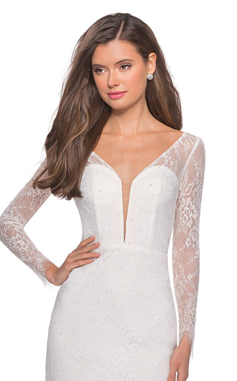 la femme white cocktail dress La Femme A-Line Homecoming Dress 31769