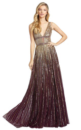 Mac Duggal 4906D Burgundy/Gold
