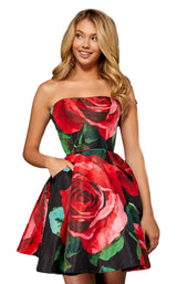 Sherri Hill 52267 Black-Red-Print