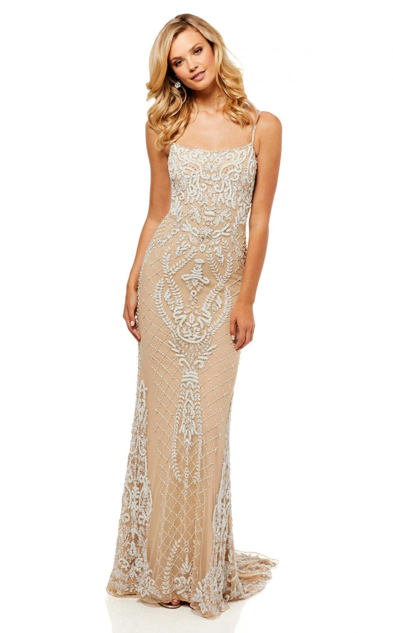 Sherri Hill 52454 Yellow-Ivory