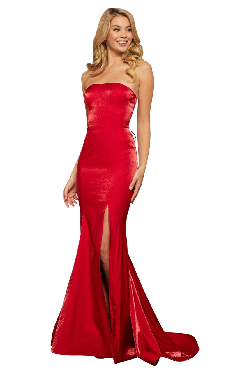 Sherri hill deals red silk dress