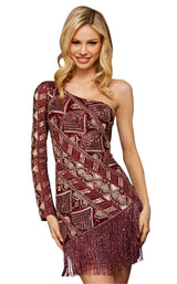 Sherri Hill 53048 Burgundy-Blush