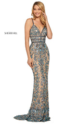 Sherri Hill 53136 Nude-Light-Blue