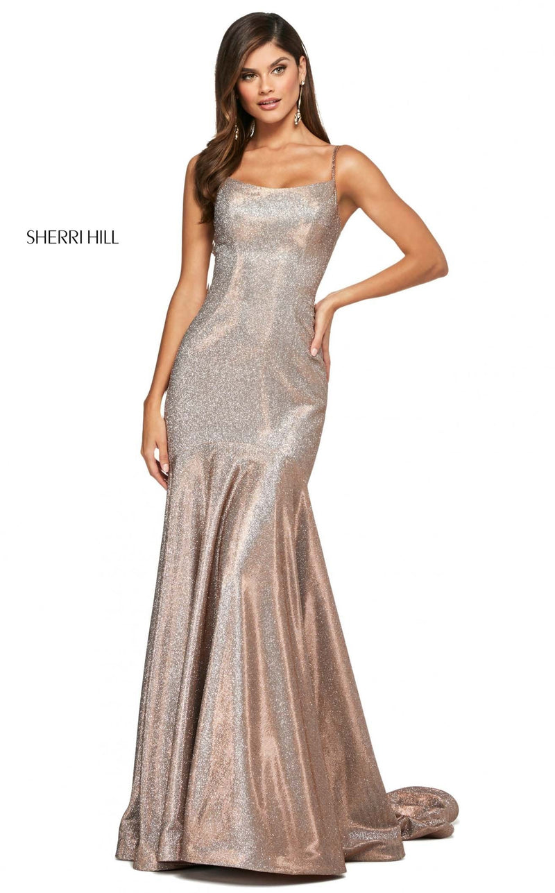 Sherri Hill 53370 Mocha-Silver Mocha-Silver