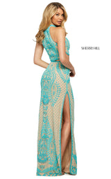 Sherri Hill 53436 Nude-Turquoise