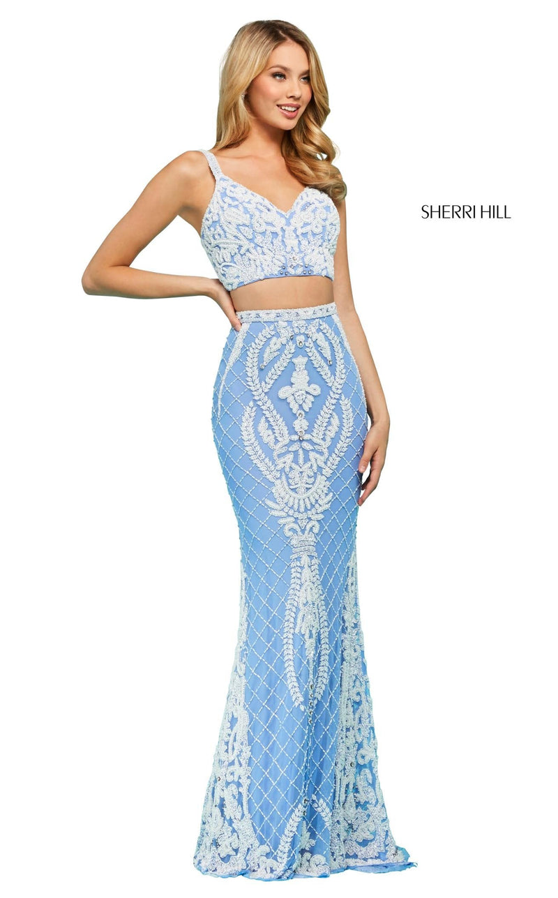 Sherri Hill 53437 Periwinkle-Ivory