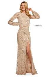 Sherri Hill 53491 Nude/Silver