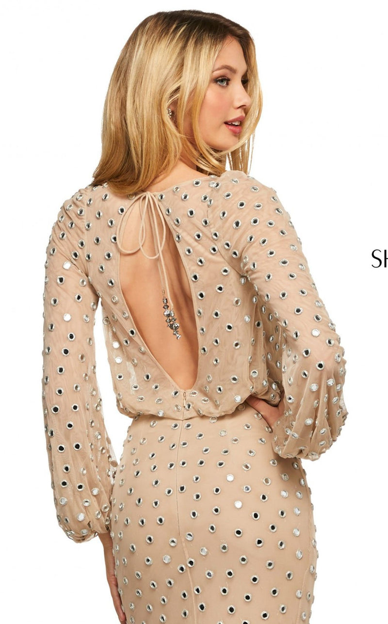 Sherri Hill 53491 Nude/Silver