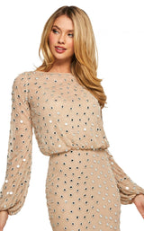 Sherri Hill 53491 Nude/Silver