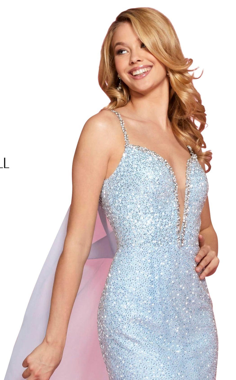 Sherri Hill 53494 Light Blue/Silver