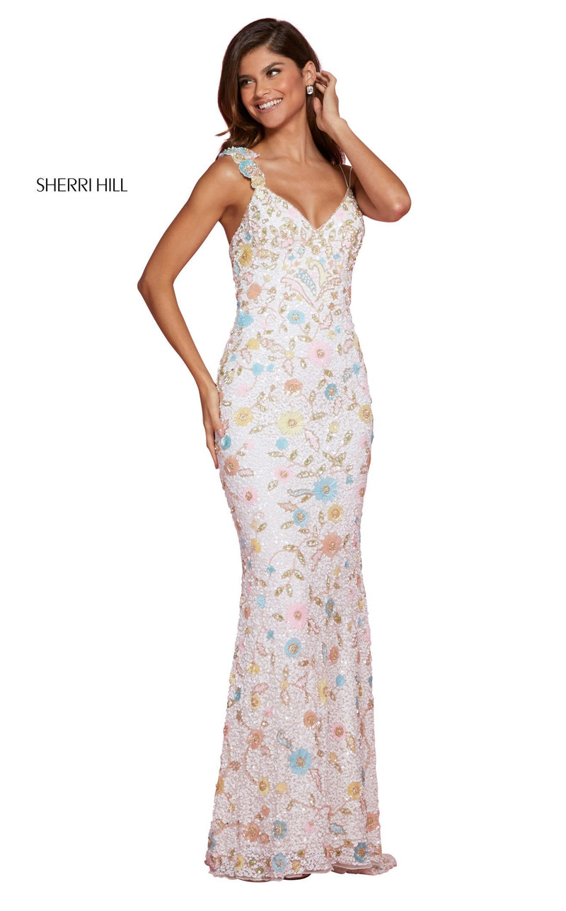Sherri Hill 53558 Ivory Multi