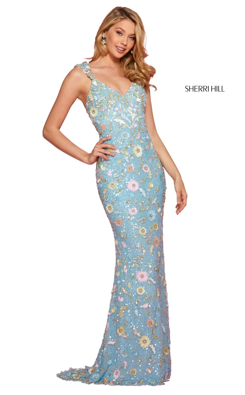 Sherri Hill 53558 Light Blue Multi