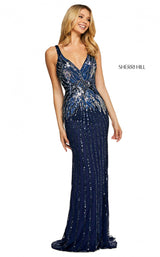 Sherri Hill 53593 Navy/Silver