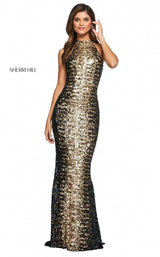 Sherri Hill 53667 Black-Copper-Gold