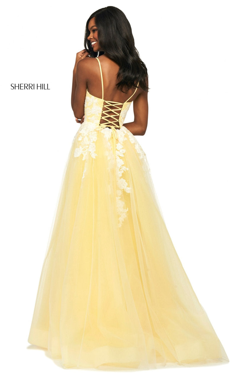 Sherri Hill 53730 Light-Yellow-Ivory